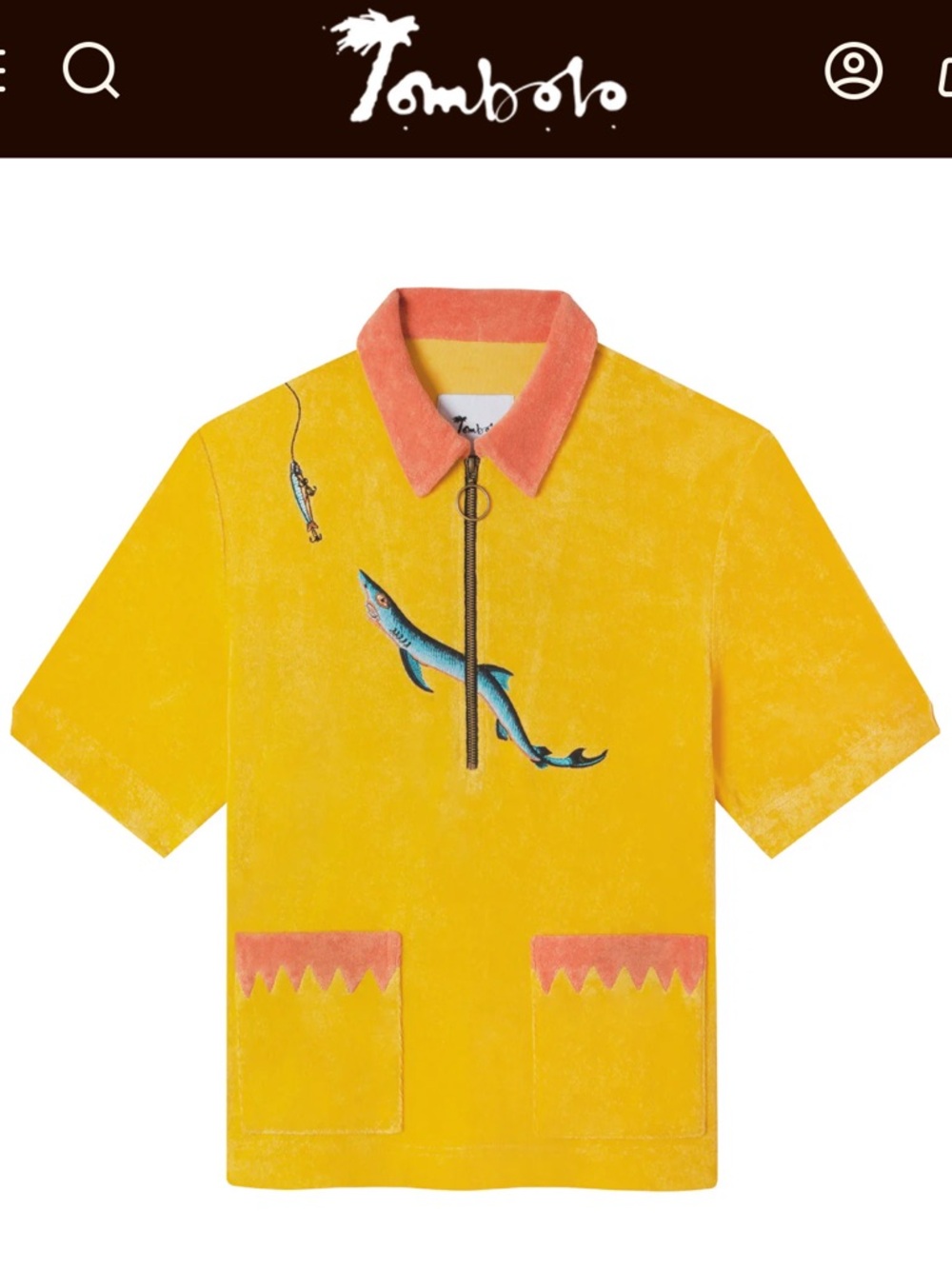 Tombolo 'Shark Bait' Cabana Terry Polo Shirt Size Small